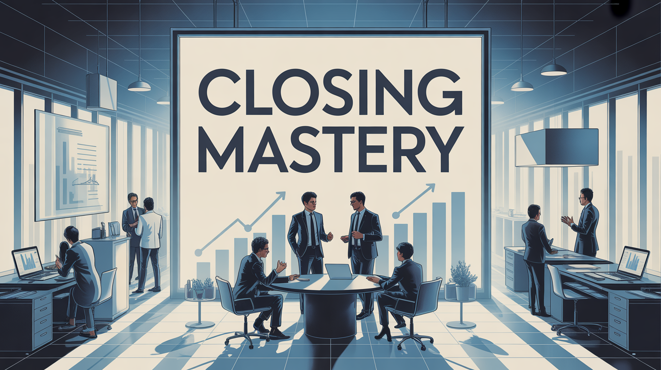 bureau lumineux closing mastery, personnes discutant vente high ticket