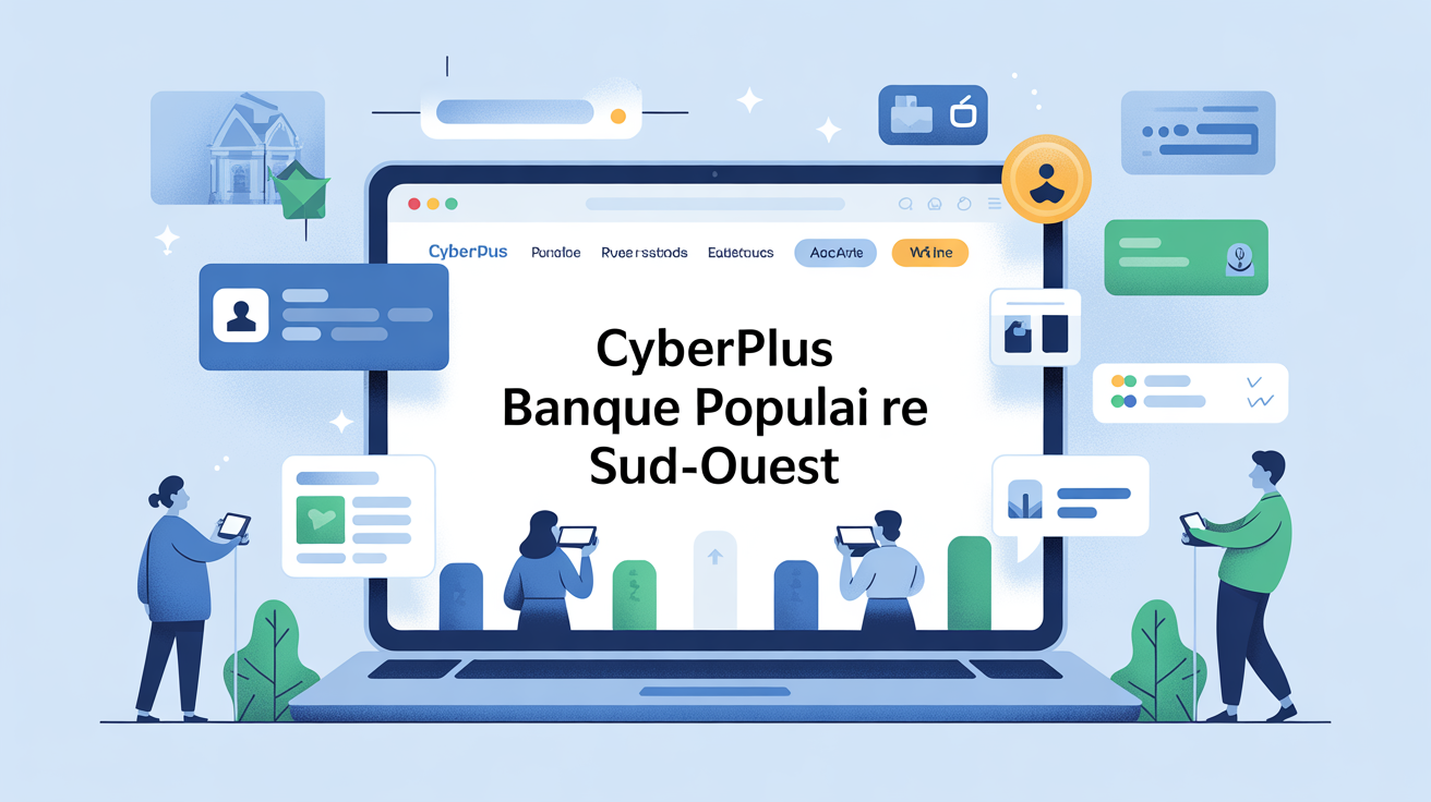 Page web Cyberplus Banque Populaire Sud-Ouest avec cadenas sécurité