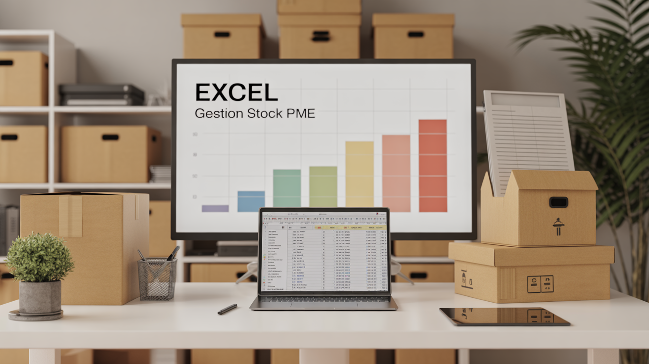 Excel gestion stock PME sur ordinateur portable