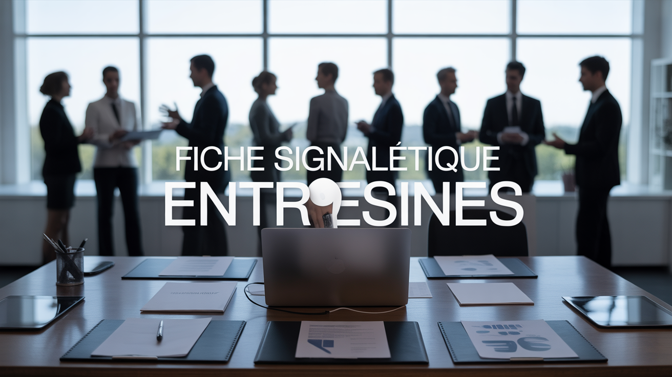 bureau professionnel avec fiche signaletique entreprise