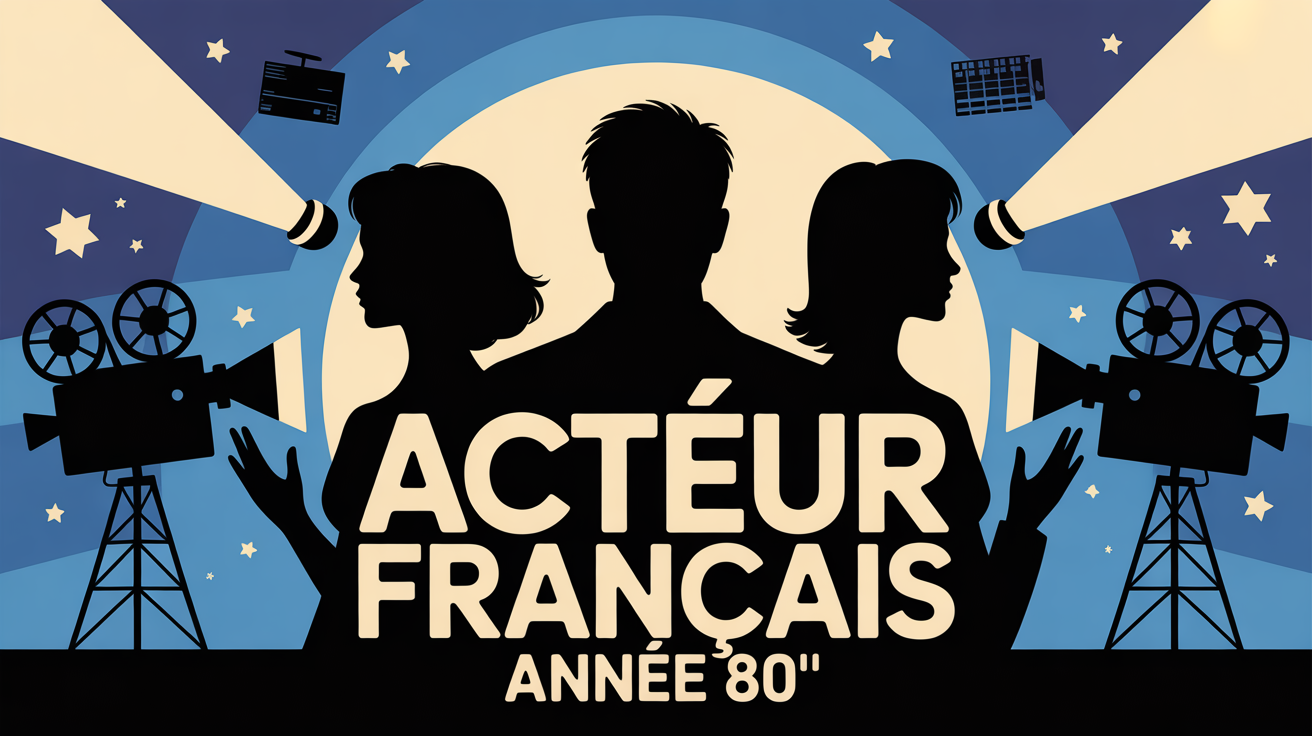 affiche stylisee acteur francais annee 80 cinema