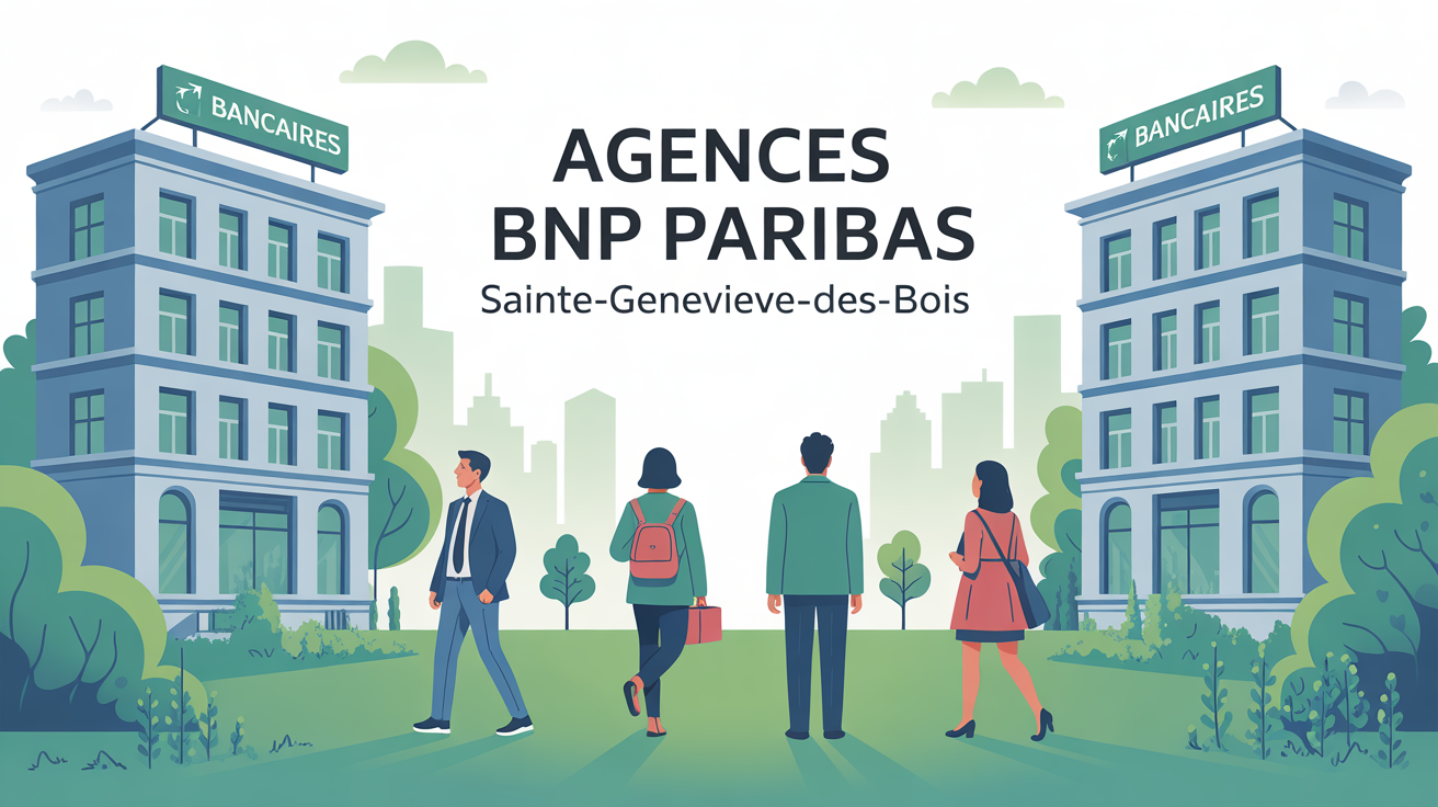 agences bnp paribas sainte genevieve des bois illustration ville banques