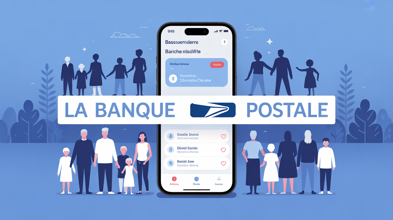 Smartphone interface La Banque Postale banque mobile sécurisée