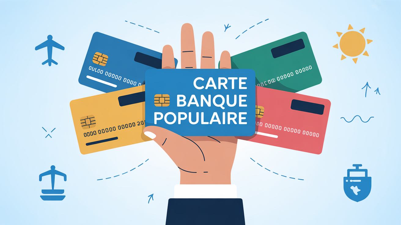 Main choisissant carte Banque Populaire moderne