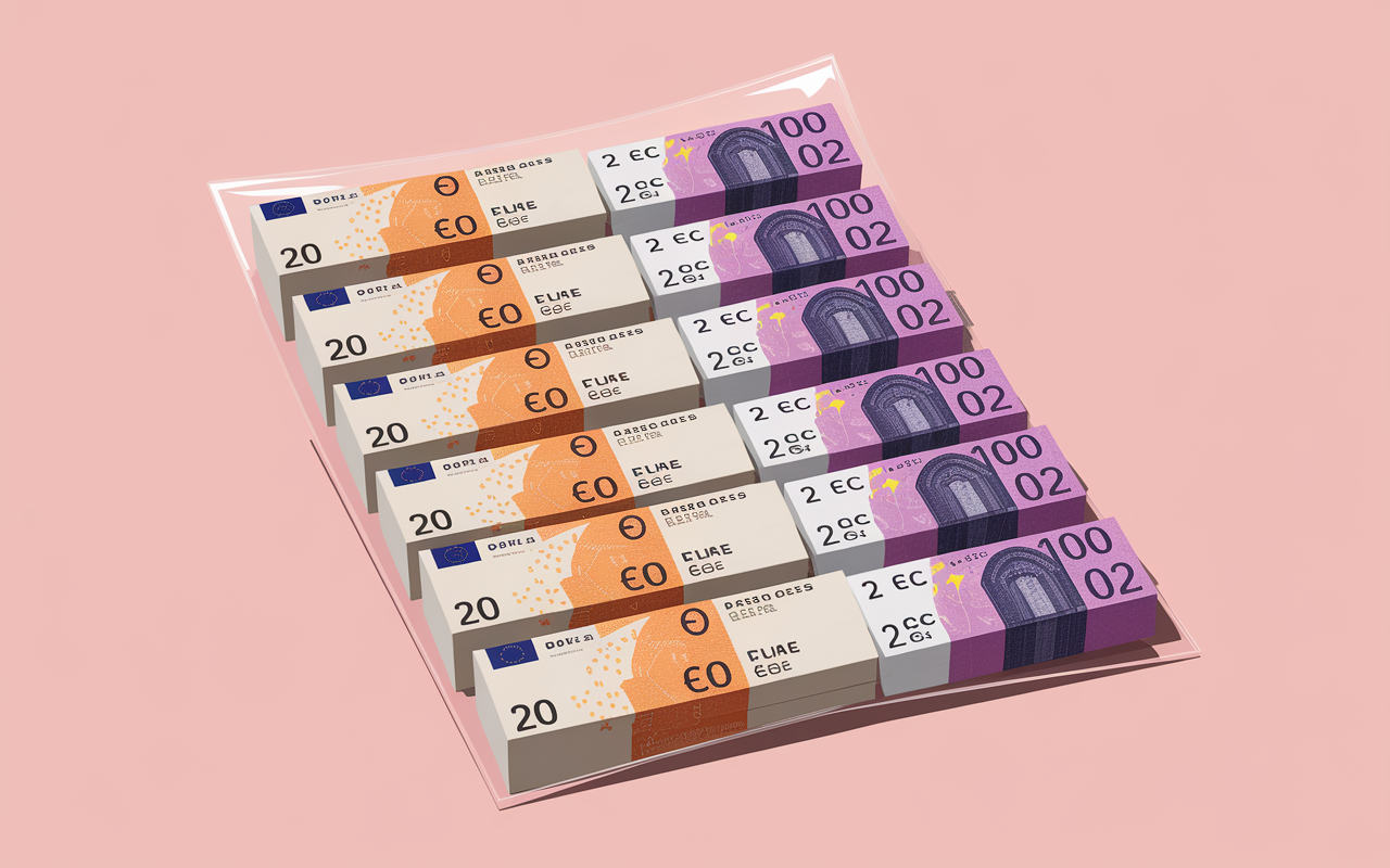 composition sachet premiers euros ouvert 40 pieces