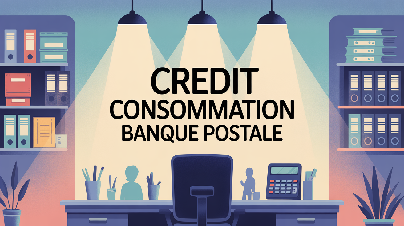 Illustration bureau lumineux crédit consommation Banque Postale