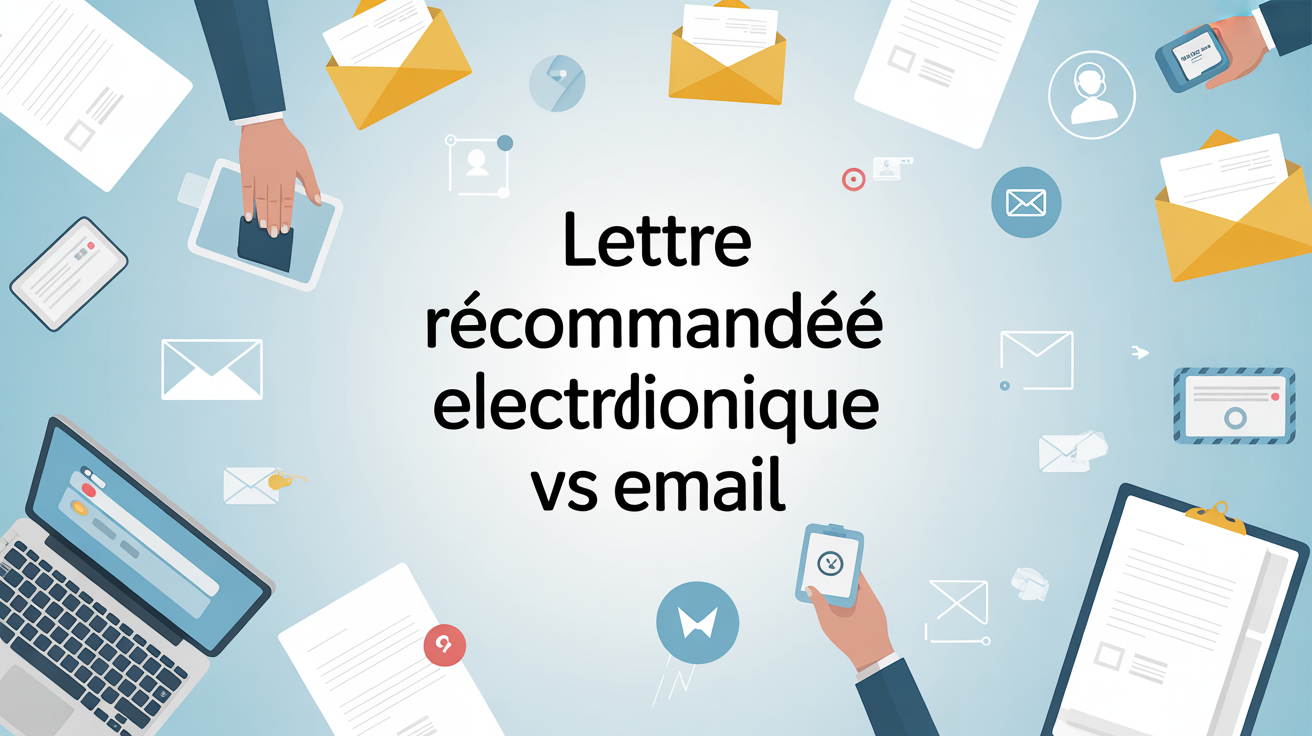 Illustration lettre recommandée électronique et email pour sécurité juridique PME