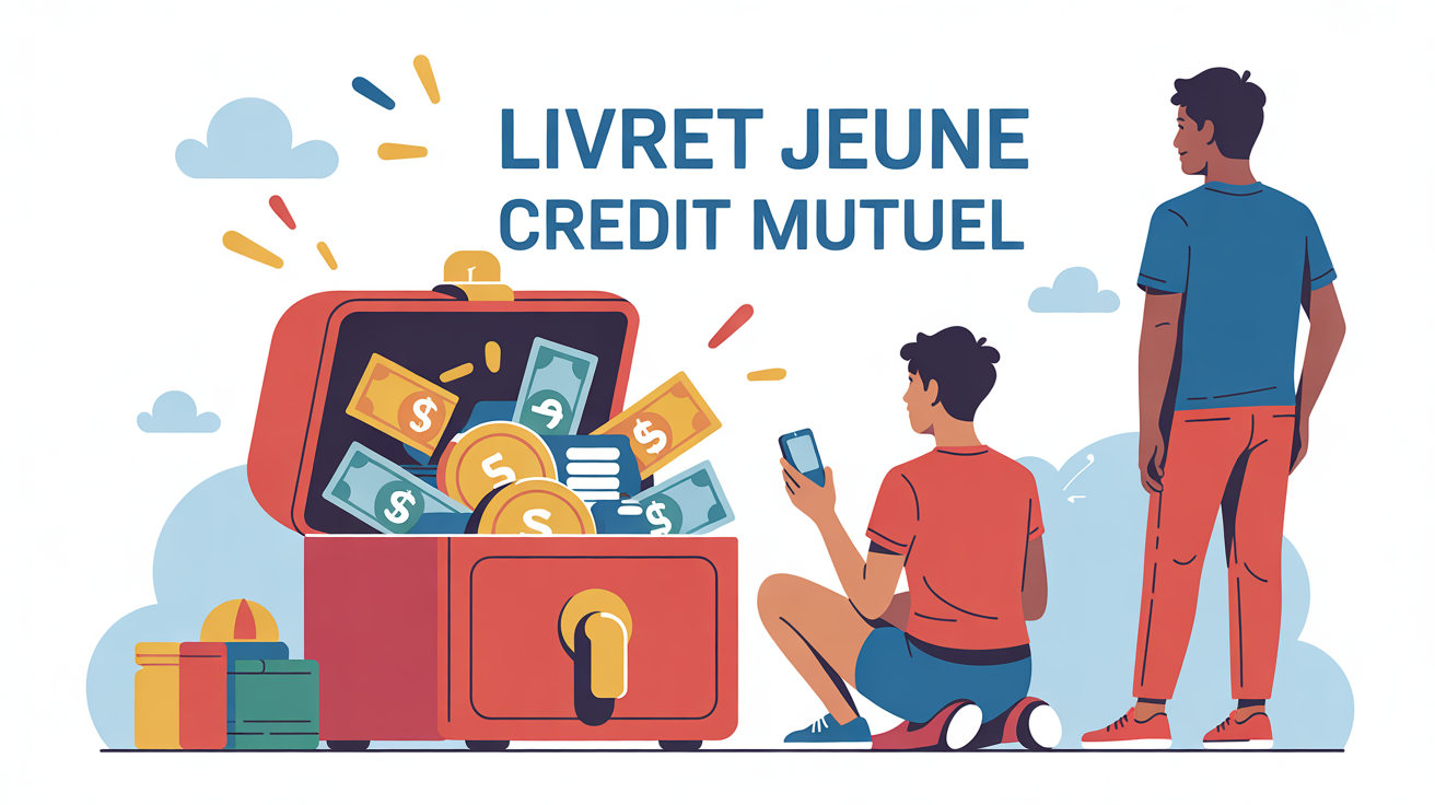 Livret Jeune Credit Mutuel illustration coffre-fort epargne famille
