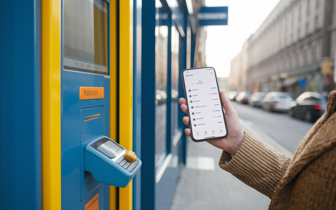 personne utilise dab et appli bancaire banque fermée
