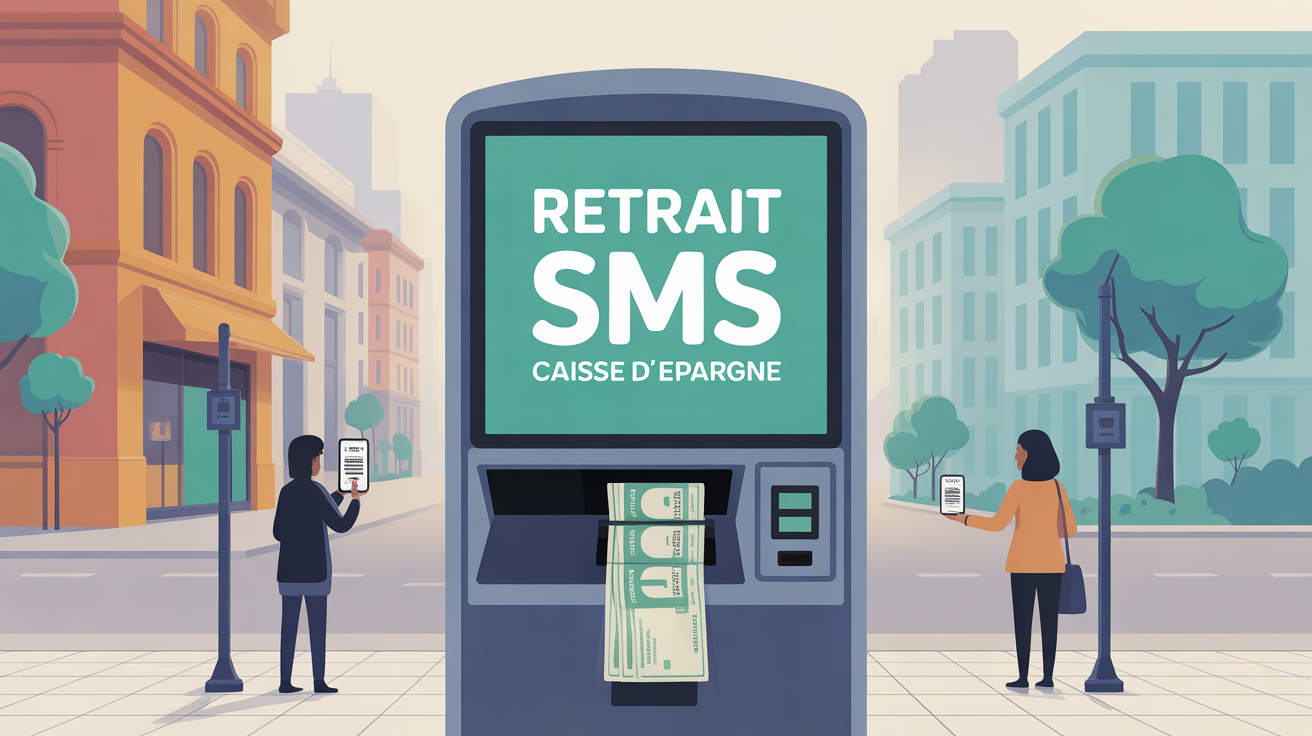 Retrait SMS Caisse d'Epargne code smartphone distributeur billets