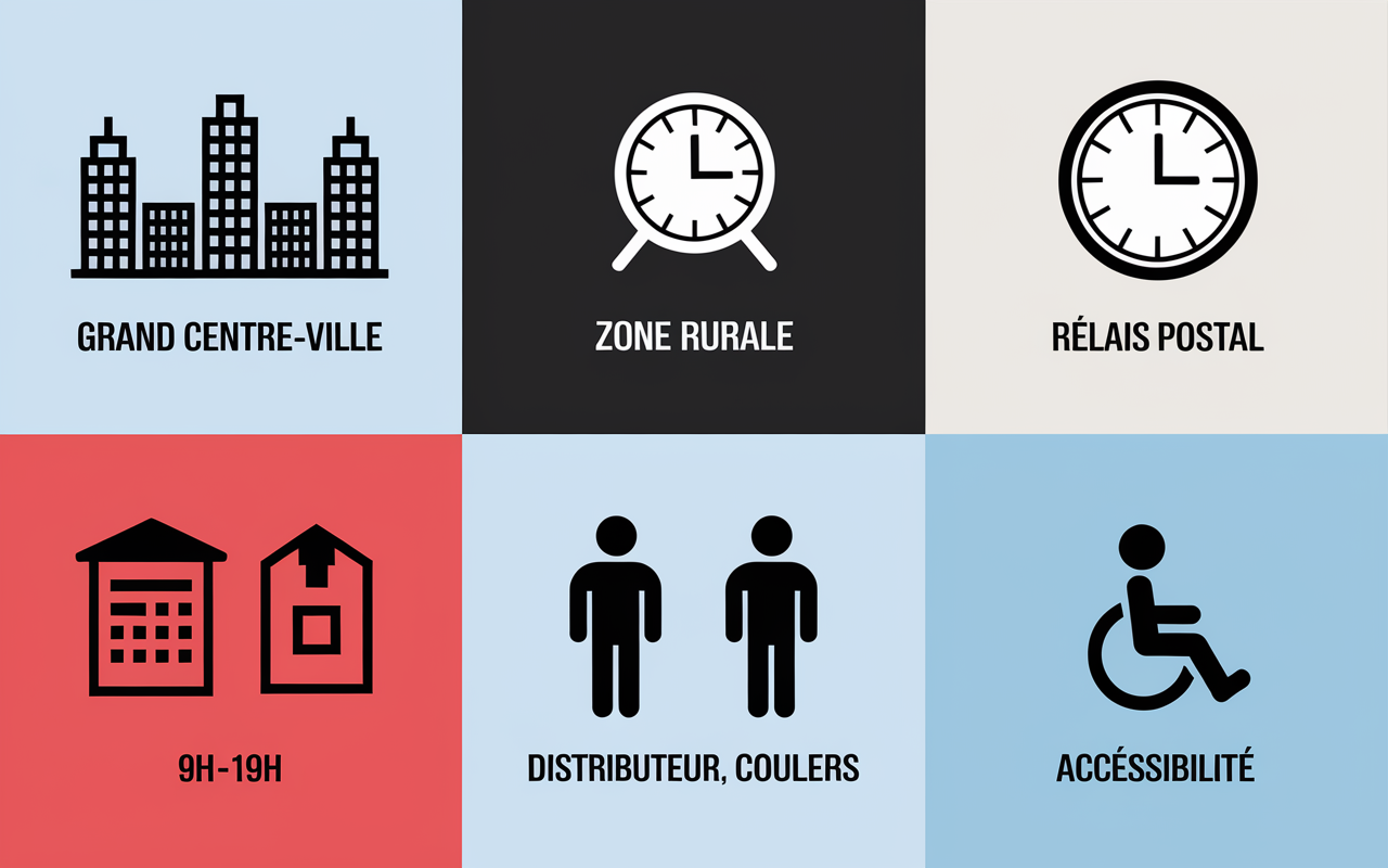 Tableau horaires services agences