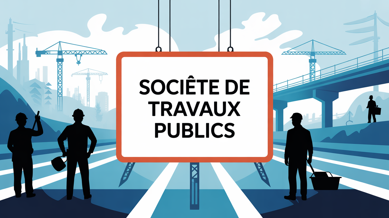 Vue chantier travaux publics route pont