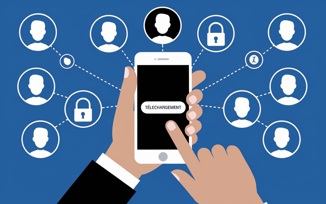 Main smartphone téléchargement application La Banque Postale sécurité