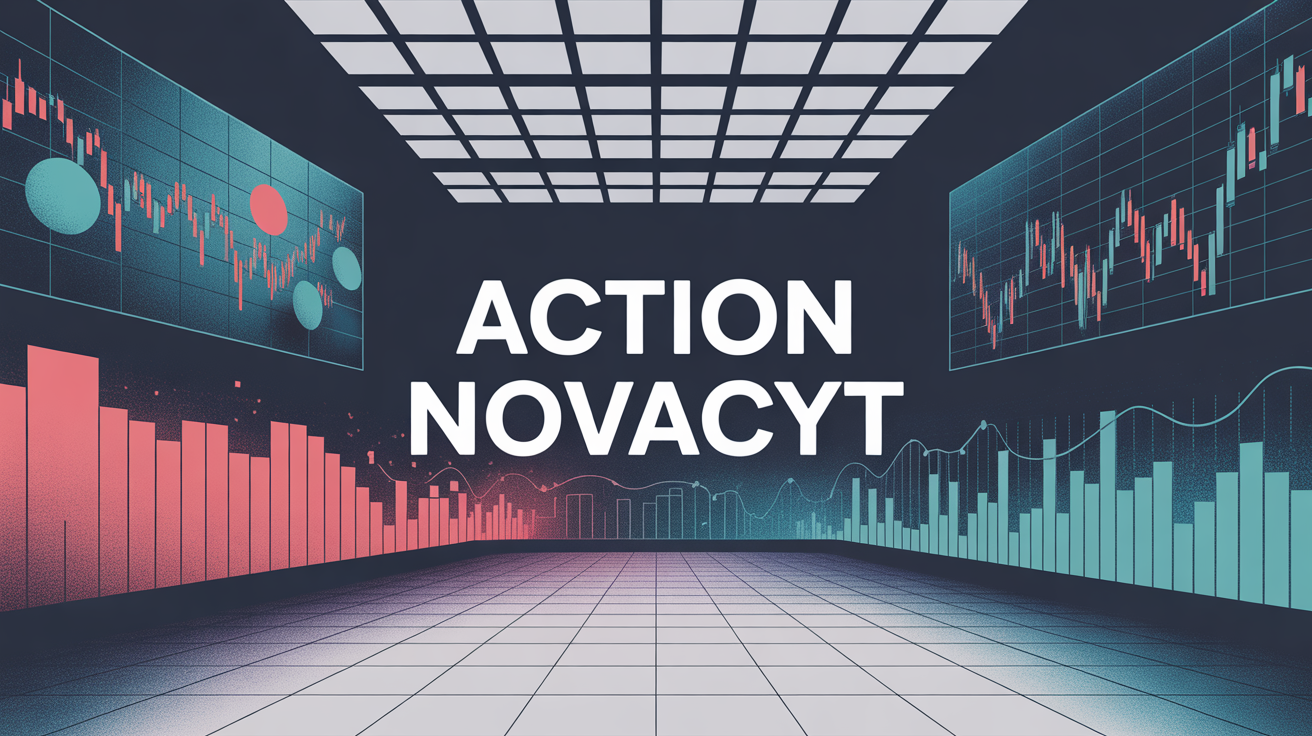 Salle de marche boursier et titre action Novacyt