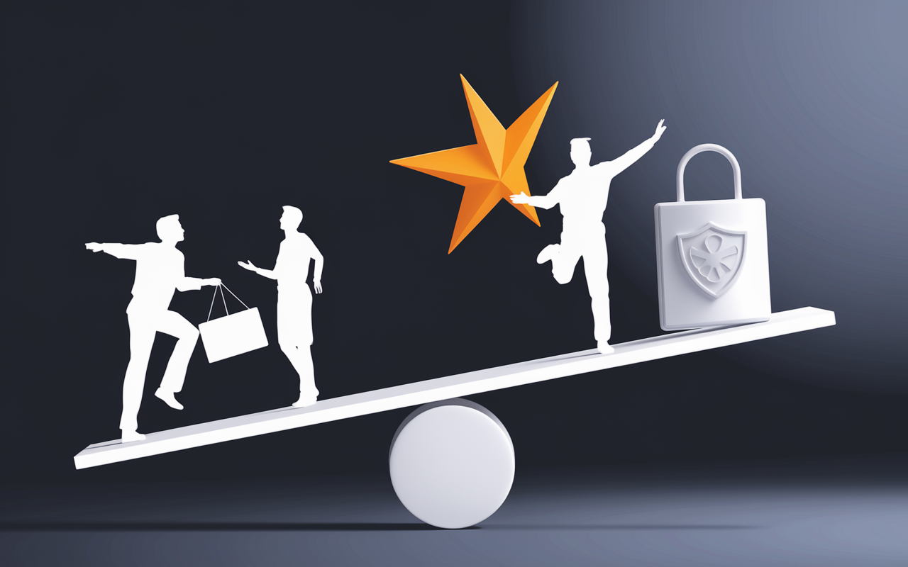 Balance illustrant risques et protection sur Ethena