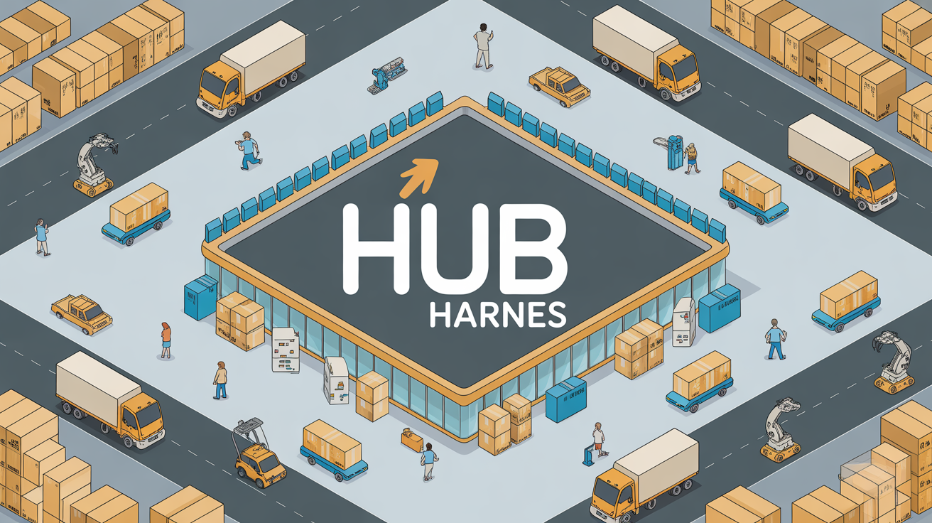 illustration du hub Harnes logistique automatisé