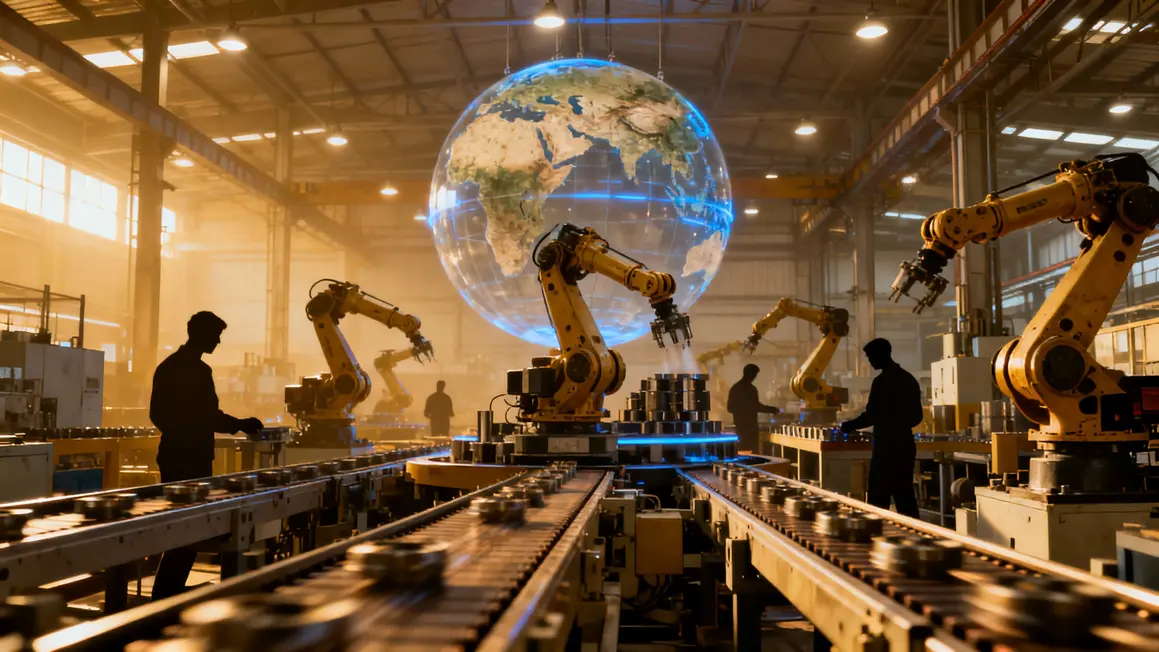 Ligne de production industrie manufacturiere mondialisation