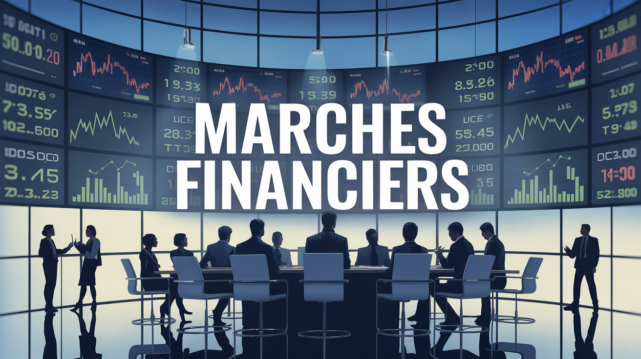 Salle de marche moderne avec graphiques et professionnels