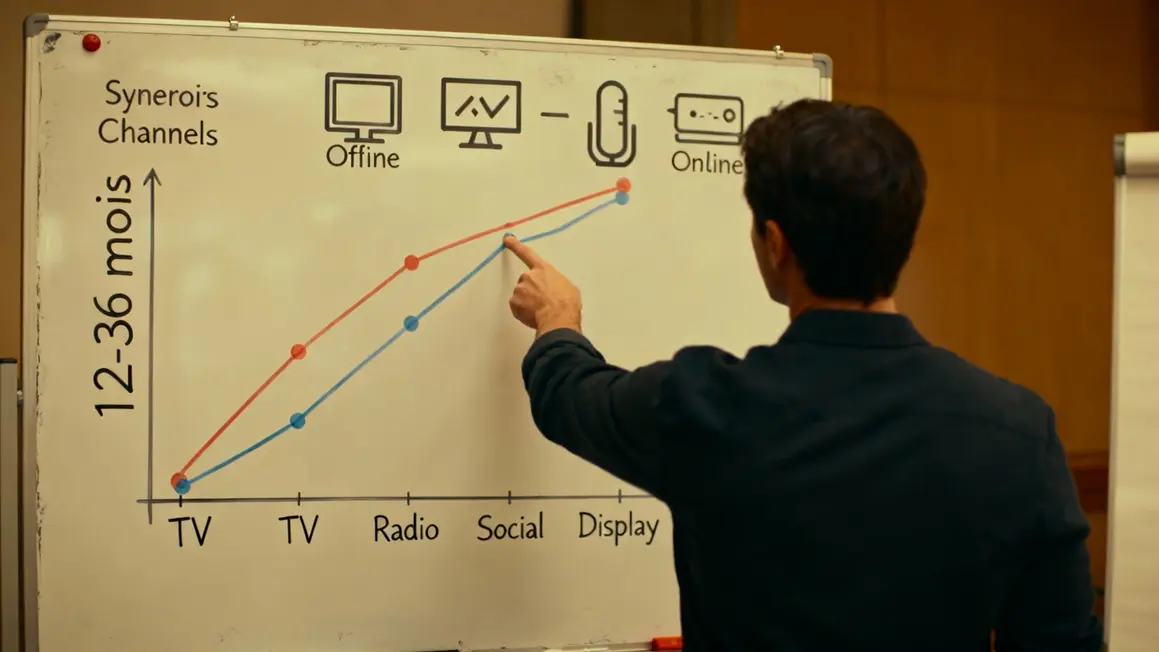 Courbes synergies canaux marketing mix modeling explication