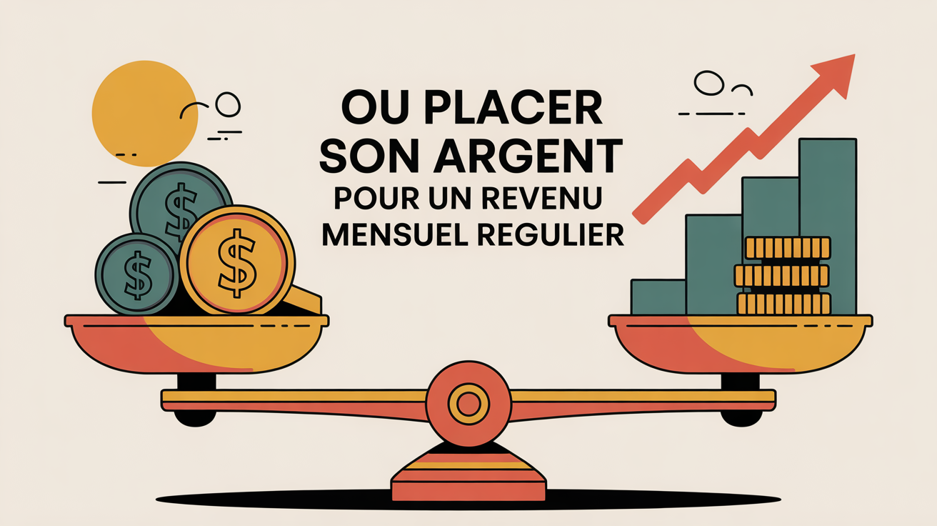 illustration balance pieces batiments texte ou placer son argent