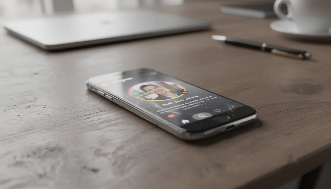 smartphone montrant une photo de profil instagram nette