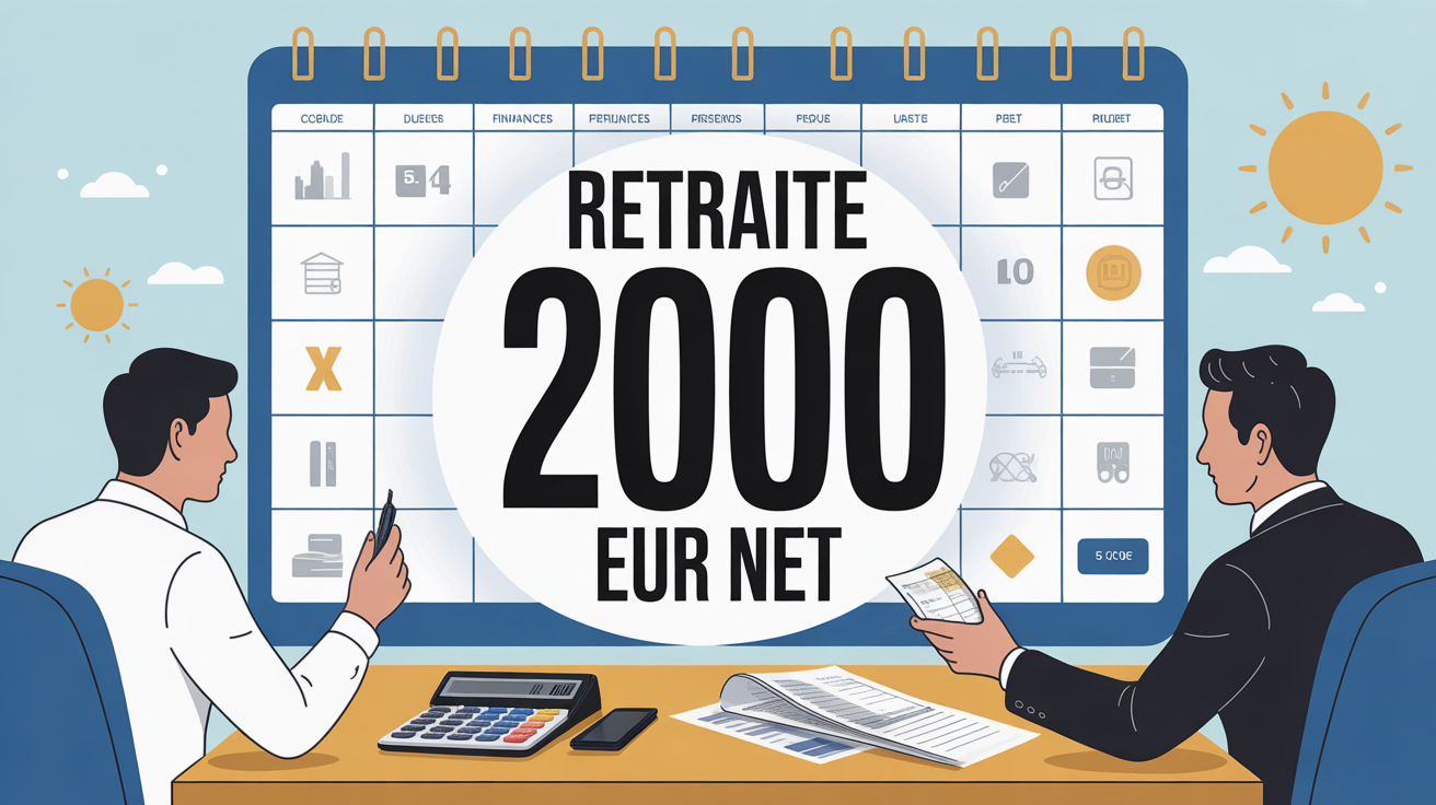 Retraite 2000 EUR Net cadre entrepreneur calendrier calculatrice