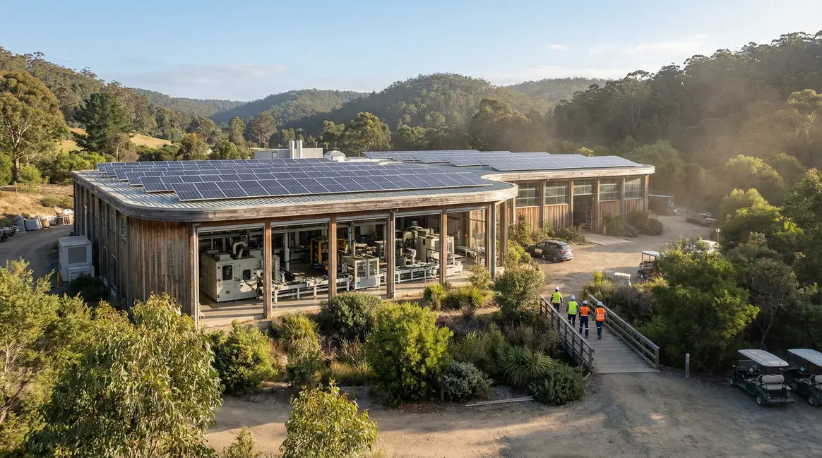 usine industrielle durable avec panneaux solaires
