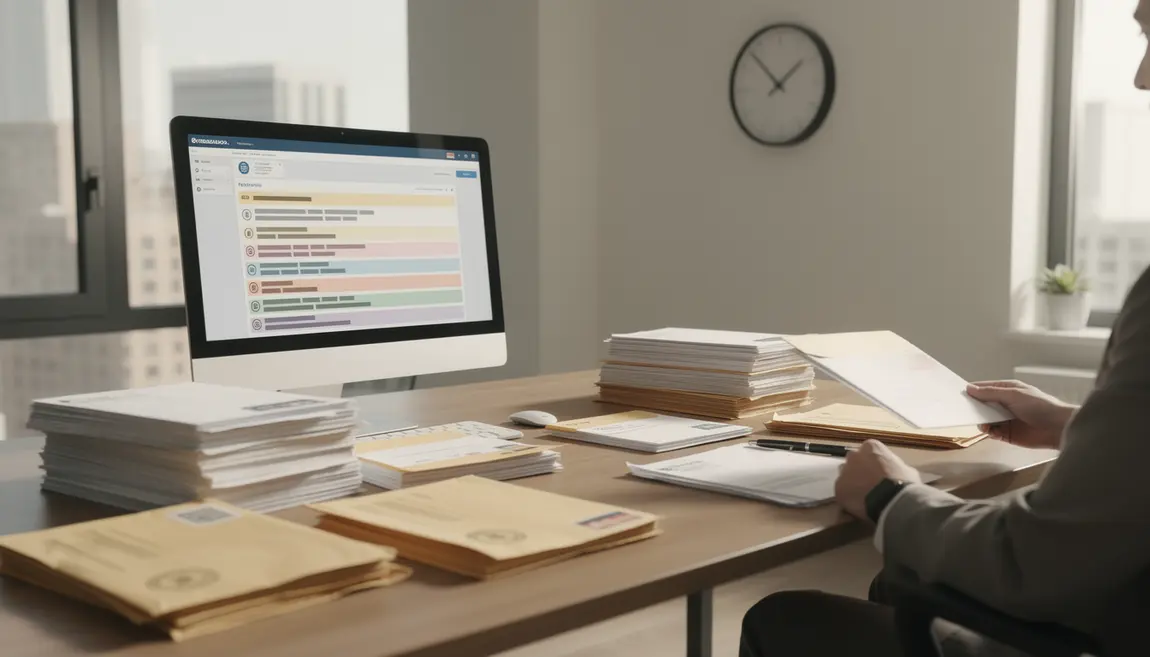 Suivi lettre recommandée sur bureau moderne