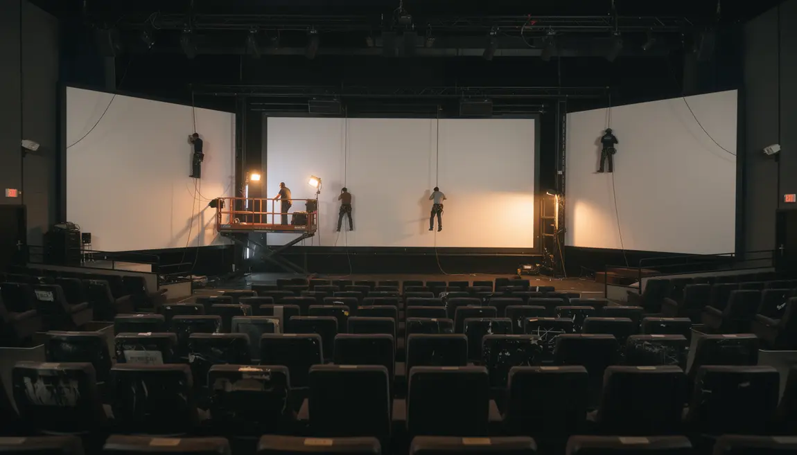 nettoyeurs écran cinéma harnais nacelle sécurité