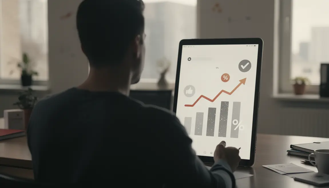Silhouette devant tablette montrant taux d engagement TikTok 2025