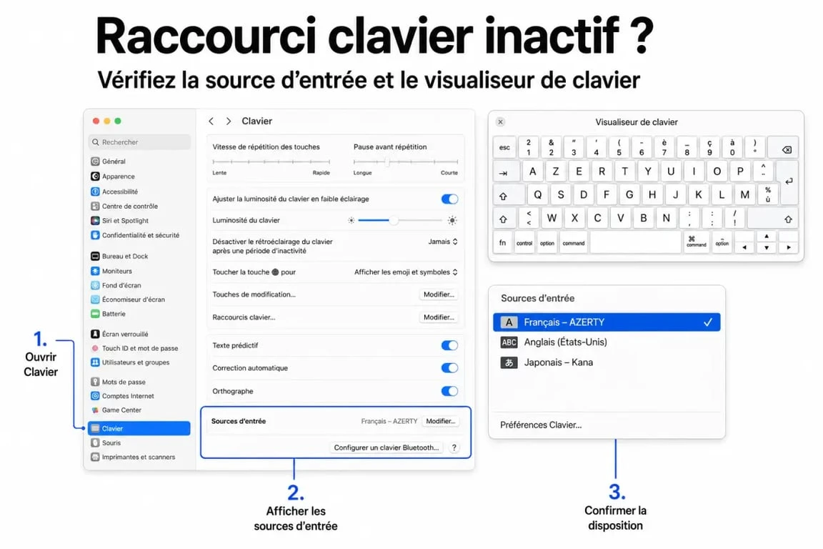 Antislash mac : vérification de la source d’entrée et du visualiseur de clavier dans macOS